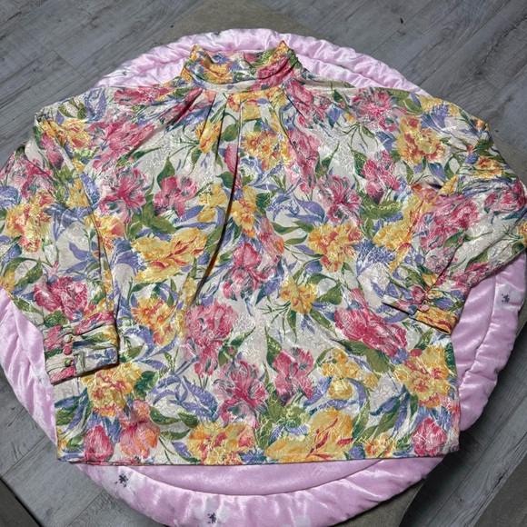 EJHARPER Womenβs 14 Long sleeve Turtle neck blouse plus size polyester floral - Picture 3 of 15